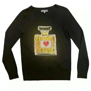 Gray by Saks 5th Avenue Sequin Perfume Bottle Sweater
